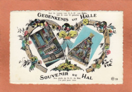 HAL HALLE - BRABANT FLAMAND - GEDENKENIS UIT SOUVENIR DE - NOTRE DAME DE - FER A CHEVAL - ECRITE - Halle