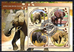 Sierra Leone 2016 Animaux Eléphants (318) Yvert N° 5653 à 5656 Oblitérés Used - Sierra Leone (1961-...)