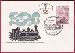 Österreich 1377 Ersttag Auf Karte 31. Oktober 1971, Eisenbahnjubiläen (Nr.10.137) - FDC