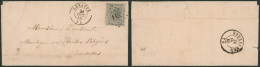 émission 1865 - N°17 Sur LAC Obl Pt 145 (LP 145) Genappe > Bruxelles - 1865-1866 Profile Left