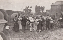 Denver Flood July 14 , 1912 Sufferers In Region Of 23 Rd Street Viaduct Inondations Refugees Art Nouveau Eagle Back - Denver