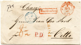 ALLEMAGNE - MAGDEBOURG F + RECOMANDIRT + CHARGE SUR LETTRE POUR LA FRANCE, 1868 - Precursores