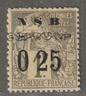 NOSSI-BE - N°15 * (1890) 0.25c Sur 1fr Olive - Signé - - Unused Stamps