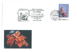 COV 93 - 3060 Geology, Mineralogy, Mineral CUPRU NATIV,  Romania - Cover - Used - 1993 - Minéraux