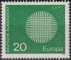 1970 BRD, ** Mi:DE 620, Sn:DE 1018, Yt:DE 483, Europa (C.E.P.T.) 1970 - Lodernde Sonne - 1970