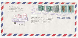 REGISTERED Slumujigaeart SOUTH KOREA  Cover Air Mail To USA Stylized DUCK Bird Stamps - Eenden