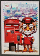 WonderPost Series 1 - Malaysia Postcard MINT Mailbox Mail Box Postal Landmark National Animal Tiger - Malaysia