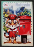 WonderPost Series 1 - Malaysia Postcard MINT Mailbox Mail Box Postal Landmark National Animal Tiger - Malesia