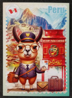 WonderPost Series 1 - Peru Postcard MINT Mailbox Mail Box Postal Landmark National Animal Vicuna - Peru