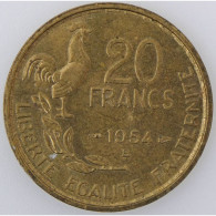 Guiraud, 20 Francs 1954 B, KM#917.2, SUP - 20 Francs