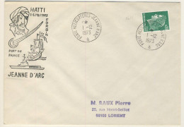 (C01) - HAITI - COVER FRENCH HELICOPTERS CARRIER "JEANNE D ARC" IN HAITIAN WATERS => FRANCE 1973 - Haïti