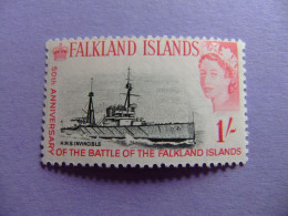 MALVINAS FALKLAND ISLANDS 1964 CUIRASSÉ INVINCIBLE YVERT 146 MNH - Maldivas (...-1965)