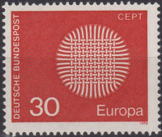 1970 BRD, ** Mi:DE 621, Sn:DE 1019, Yt:DE 484, Europa (C.E.P.T.) 1970 - Lodernde Sonne - 1970