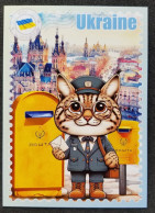WonderPost Series 1 - Ukraine Postcard MINT Mailbox Mail Box Postal Landmark National Animal Lynx - Ukraine