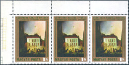 C5795 Hungary Art Painting Athens Horse Carriage Strip Of 3 MNH RARE - Autres & Non Classés