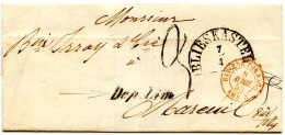 ALLEMAGNE - BLIESKASTEL + DEP. LIM. + TAXE 3, 1858 - Préphilatélie