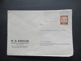 Berlin (West) Bedeutende Deutsche Nr.208 EF Umschlag W.O. Köhler Maschinen Technisches Büro Berlin 37 Zehlendorf - Storia Postale