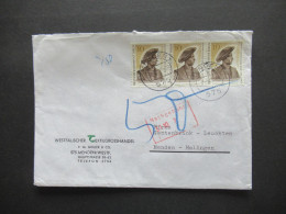 Berlin (West) 1967 Mi.Nr.303 (3) MeF Mit Nachporto / Stempel Und Blaustift! Umschlag Westfälischer Textilgrosshandel - Cartas & Documentos