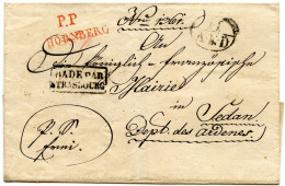 ALLEMAGNE - P.P. HORNBERG + 11 / A.E.D. + BADE PAR STRASBOURG SUR LETTRE SANS CORRESPONDANCE, 1830 - Prephilately