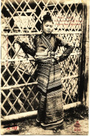 4576 - LAOS   :  Femme D'un Chef KHAS ,   Région Des Hao- Panh     Via  COLOMBO   CIRCULEE En 1906 T.RARE - Laos