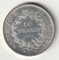 10 Francs Hercule Argent 1971 - Silver - - 10 Francs