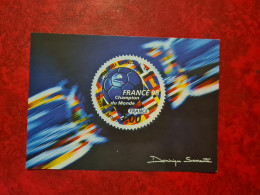 Carte TIMBRES  FRANCE 98 CHAMPION DU MONDE DOMINIQUE SARRANTE - Briefmarken (Abbildungen)