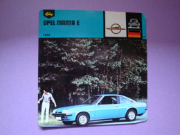 Automobilia Fiche Auto-Rallye 1975 Opel Manta E  Allemagne - Voitures