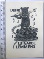 Exlibris Antoon Vermeylen. Livre Musique Souris Flûte. Ex-libris Antoon Vermeylen. Book Music Mouse Flute - Ex-libris