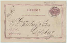 SUÈDE / SWEDEN - 1882 - "BRODDETORP" CDS On 6ö Postal Card Mi.P7 Addressed To Göteborg - Brieven En Documenten