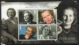 2013 St. Helena Margaret Thatcher Souvenir Sheet  MNH - Sint-Helena