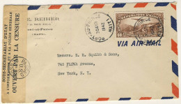 (C01) - HAITI - CENSORED AIR MAIL COVER PORT AU PRINCE => FRANCE 1942 - Haïti