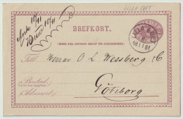 SUÈDE / SWEDEN - 1881 - "LILLA-EDET" CDS On 6ö Postal Card Mi.P7 Addressed To Göteborg - Lettres & Documents