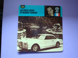 Automobilia Fiche Auto-Rallye  La Facel Vega D'Albert Camus France - Cars