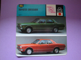 Automobilia Fiche Auto-Rallye 1977 Toyota Cressida Japon - Voitures