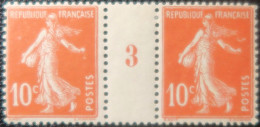 LP2943/32 - FRANCE - 1913 - TYPE SEMEUSE CAMEE - N°138 (millésime 3) TIMBRES NEUFS* - Millésimes