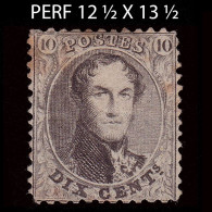 BELGIUM.1863.K Leopold I.10c.YVERT 14C.MNG.PERF 12 ½ X 13 ½   NO GUM - 1863-1864 Medaillen (13/16)
