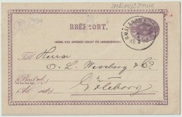 SUÈDE / SWEDEN - 1882 - "SMÅLANDS STENAR" CDS On 6ö Postal Card Mi.P7 Addressed To Göteborg - Briefe U. Dokumente