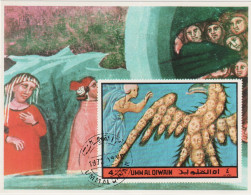 1972  Umm Al Qiwain - Dante Divine Comedy Mini Sheet #7 - Imperf - Cancelled To Order (CTO) - Umm Al-Qiwain