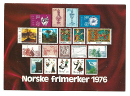 Norway 1976 Card With Photo Of All Stamps Issued 1976  -unused - Covers & Documents