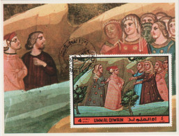 1972  Umm Al Qiwain - Dante Divine Comedy Mini Sheet #10 - Imperf - Cancelled To Order (CTO) - Umm Al-Qaiwain