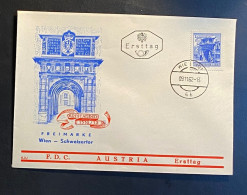 Österreich 1962 Bauten WIEN SCHWEIZERTOR Mi. 1119 FDC Schmuckkuvert Gestempelt/o WIEN - Covers & Documents