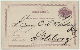 SUÈDE / SWEDEN - 1882 - "ASKER" CDS On 6ö Postal Card Mi.P7 Addressed To Göteborg - Briefe U. Dokumente