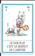 Carte Jeu Illustrée, Football - Chat En Tenue De Sport, Souris, Arbitre, Ballon, Fair-play - Federation Française FFF - Cartes à Jouer Classiques