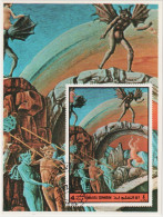 1972  Umm Al Qiwain - Dante Divine Comedy Mini Sheet #16 - Imperf - Cancelled To Order (CTO) - Umm Al-Qiwain