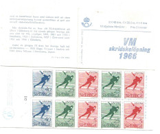 Sweden 1966 Men's World Speed Skating Championships  Mi 546 - 548  In Pane - Booklet MH 10  MNH(**) - Unused Stamps