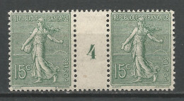 Type Semeuse Lignée N° 130c Millésime 4 / 1904 Timbre De Droite** NEUF*   CHARNIERE  / Hinge  / MH - Millésime