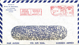 Canada Air Mail Bank Cover With Meter Cancel Bank Of Montreal 5-10-1966 - Poste Aérienne