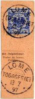 TOGO - ALLEMAGNE 20 PF SUR TALON DE MANDAT DE LOME, 1897 - Togo