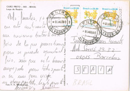 54351. Carta Aerea SALVADOR BAHIA (Brasil) 1990- Vista Ouro Preto, Largo Do Rosario - Cartas & Documentos