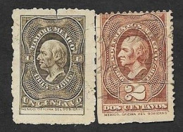 SE)1886 MEXICO, 2 HIDALGO TAX STAMPS 1C MINT & 2C USED - Mexico